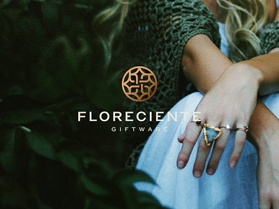 Florenciente Giftware beautiful branding character design gems giftware icon jewelry logo minimal ring symbol vector