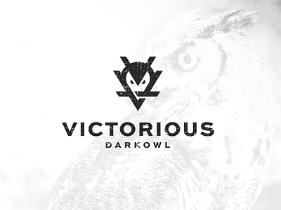 Victorious Dark Owl abstract branding combinationlogo dark design icon logo minimal negativespace owl symbol vector vletter