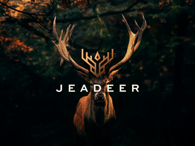 JEADEER antelope branding character deer deer logo deerlogo design gazelle horn illustration logo symbol vector wild