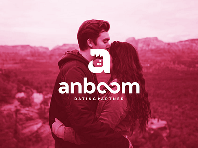 Anboom - Dating Partner Applications application branding chat couple date dating design icon lettermark logo love symbol vector