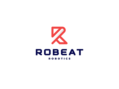 Robeat Robotics branding design icon lettermark logo logotype monogram robot robotic robots rocket rocket logo rockets rr symbol technology