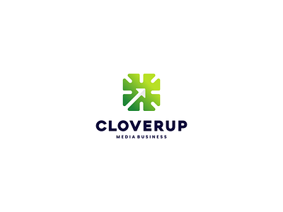 Clover Up application branding business clover design icon illustration logo media nature software symbol ui ux vector