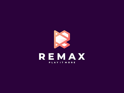 Remax - Play It More branding character design icon illustration logo media playbutton r letter r monogram symbol ui ux vector