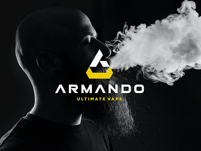 Armando - Ultimate Vape aletter alogo branding character design icon lettermark logo symbol vape vector wordmark