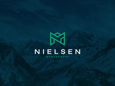 Nielsen Management branding design icon identity lettermark logo logotype mark monogram nm symbol typography vector