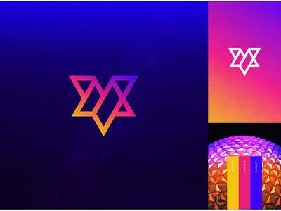 MV Colorful Monogram abstract app branding design lettering lettermark logo monogram symbol typography ui vector