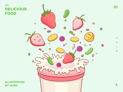 Delicious Food food fruit illustrations interface milk tea