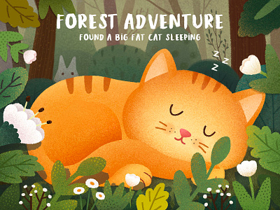 Forest Adventure cat children illustration forest story graphical illustrations ui