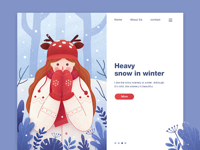 Webpage illustration design graphical illustrations snow ui web design winter