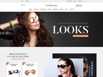 Eye on luxery beautiful website cool website eye wear eye wear website fashion website sunglass sunglass website website design