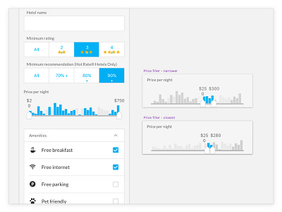 Price Filter design design ui