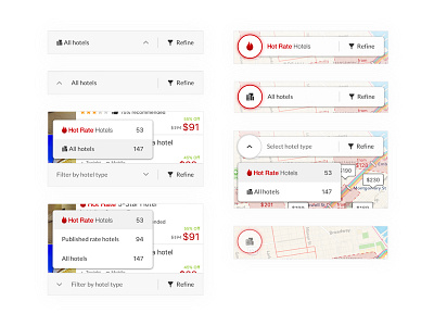 Mixed hotel results test filter tab bar ui design