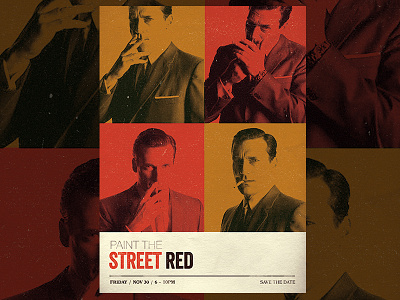 Paint The Street Red Festival Poster mad men poster retro vintage