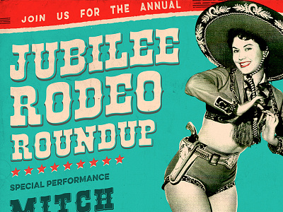 Rodeo Roundup Poster ad design event graphic design illustration party popart poster print