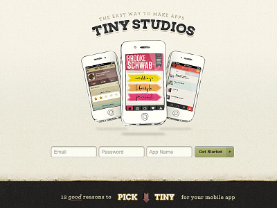 Tiny Website design illustration mobile playful signup simple splash textured web
