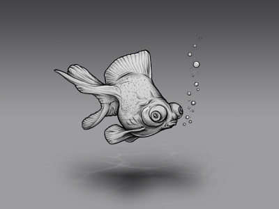 Goldfish character drawing fish illustration sketch