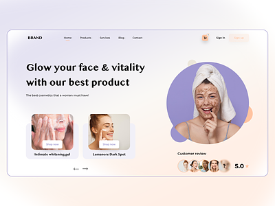 Beauty face cream website @concept @dribbble @ui @ux beauty clean face landingpagedesign simple clean interface website