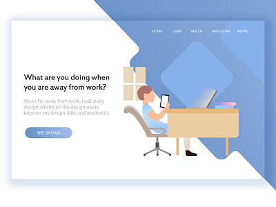 Illustration simple landing page interface ui design