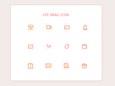 Life small icon practice app gift icons illustration label life shopping membership card transport ui ui design