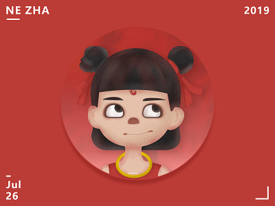 NE ZHA 3d anime character illustration nezha red 应用界面 页面