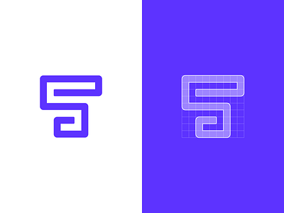 TS – Logo Concept // For SALE brand brand design branding design grid grids icon logo logotype mark purple s sign square t vector