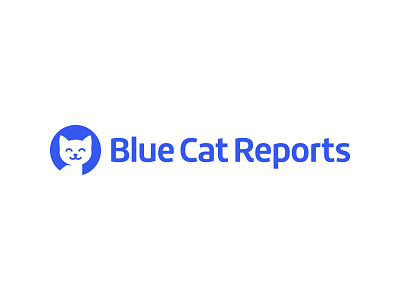 Blue Cat Reports – Logo Design animal beautiful blue brand branding cat cute identity logo logotype simple smile