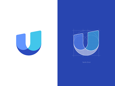 Letter U Logo Concept // For SALE branding grid icon layers letter logo logotype mark multiply overlay sign u vector