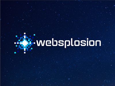websplosion boom explosion light logo logotype pixel pixels star stellar tech web