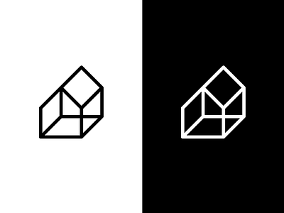 House logo // SOLD color geometric house logo mark outline sign