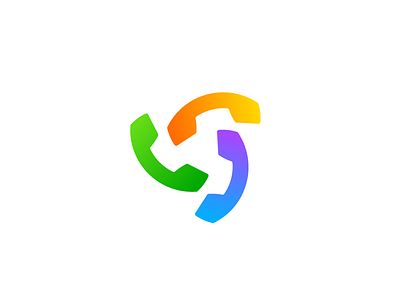 Group Call Logo // For SALE app branding call color colorful colors crypto design gradient icon illustration logo logotype mark phone phones sign vector