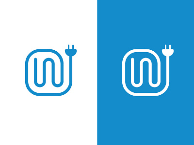 Wire Wonder branding consumer design grid line logo logotype mark plug product sign w wire ww