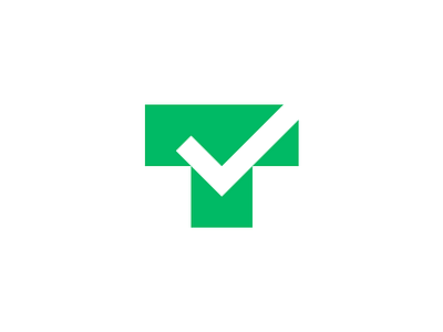 T + Check mark // For SALE approved check green logo mark t task tick togotype