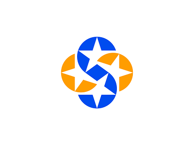 S — Stars logo // For SALE branding design geometry grid icon logo mark s sign spin star stars vector