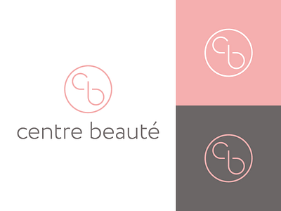 centre beauté beauty cb center circle clean dynamic feminine line logo logotype mark pink sign thin thin line young