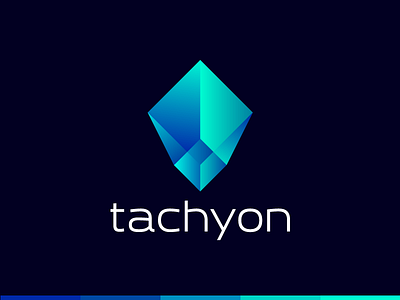 Tachyon bitcoin branding crypto crypto currency crystal currency gem geometic gradient icon logo logotype money speed tachyon tachyons