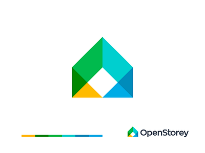 OpenStorey color colorful design geometic grid home house house design house icon logo logotype modern multiply open overlay real estate real estate agency sign squares storey