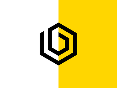 Hexagonal B b bee black brand branding color crypto design grid hexagon hive honey icon logo mark sign vector yellow