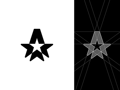 A-Star Logo a america arrows branding design geometic golden ratio grid grids guides icon logo logotype mark perfect proportions sign star vector