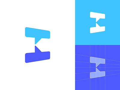K + Chat Bubbles — Logo Design // For SALE branding bubbles chat colors communication dialog grid icon logo mark negative space sign vector