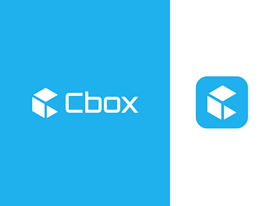 Cbox — Logo Design blue box brand branding clean flat design grids hexagon icon ios app isometric locker logo logotype mark open square typography vector