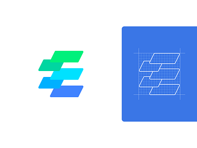 E — Logo Design // For Sale branding color colors crypto edge edges for sale grid icon logo logomark mark sign software vector web