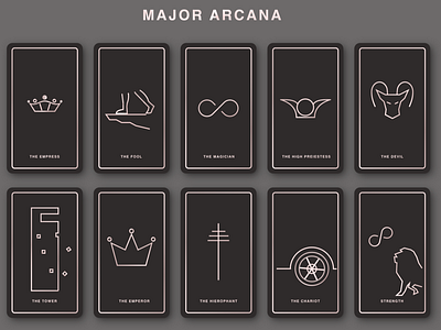 Designs of some tarot cards arcana card card illustration tarot