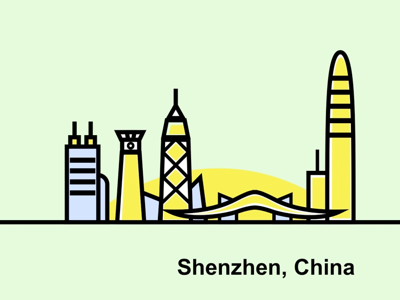 City illustration of Shenzhen, China buildings city shenzhen