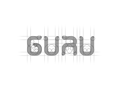 Guru branding circles custom type guru logo text typography