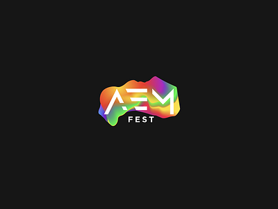 AEM FEST azerbaijan blend branding colorful festival lockup logo mesh music number one typography