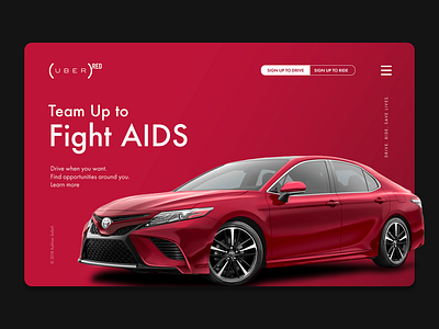 Uber RED aids brand interace red taxi toyota uber uber design ui ux