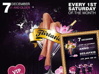 Flyer Flirtatious 2013 almere anno design djo djoswork flyer netherlands photoshop