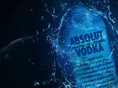 Editorial water absolut djo drink editorial fun photoshop shark vodka water