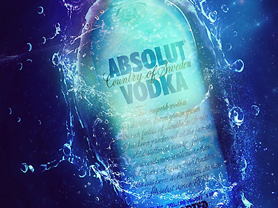 Vodka rebound absolut blue bubbles depth djo djoswork glow ocean photoshop splash vodka water