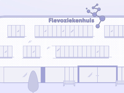 Titlescreen drawing for Flevoziekenhuis, WIP almere bricks djo djoswork flevoland flevoziekenhuis hospital illustration purple